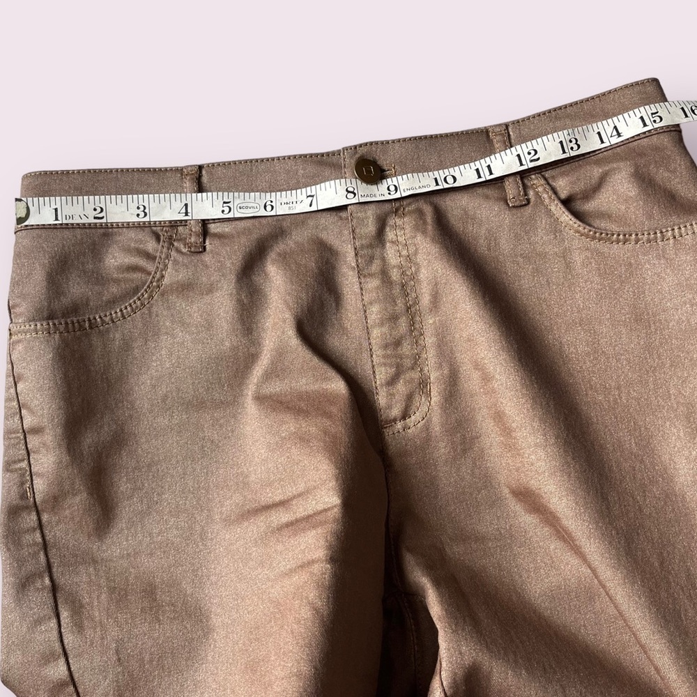 Lafayette 148 NY Metallic Cropped Slim Straight Jeans Size 6 - Picture 15 of 15